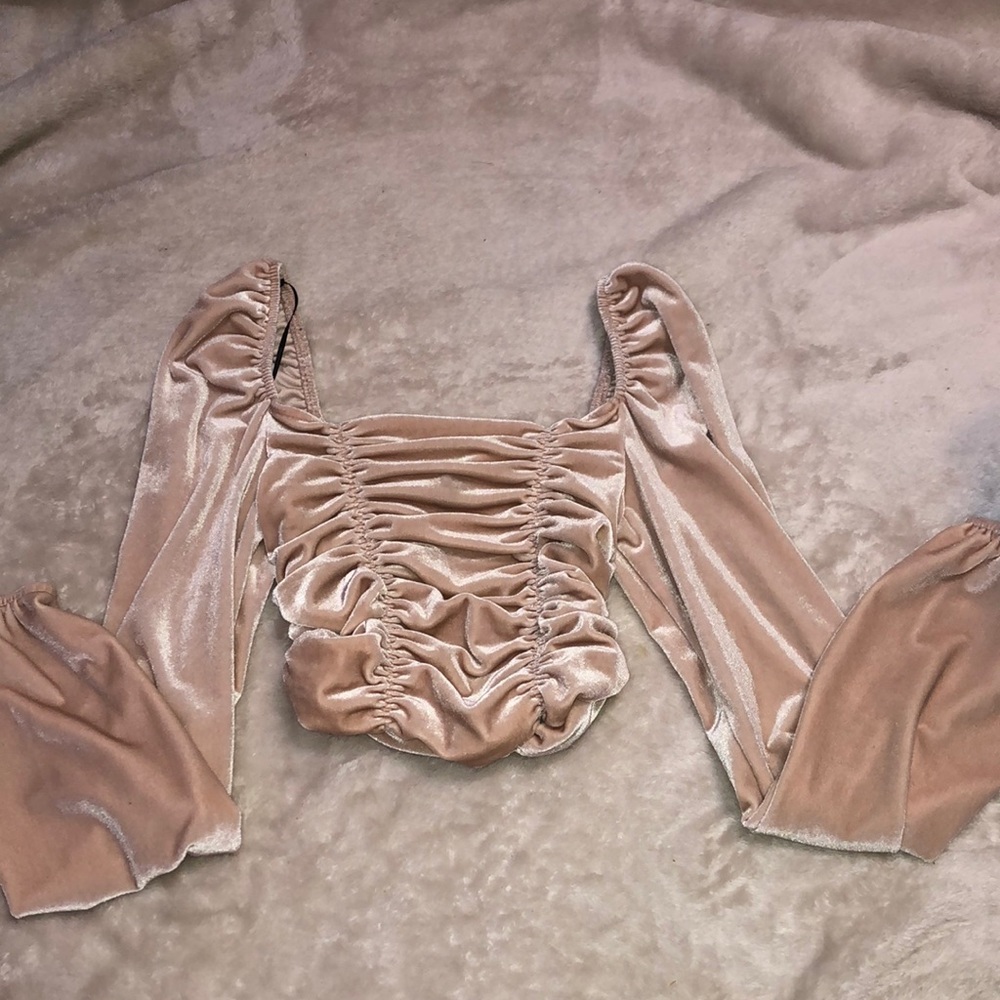 velvet runched top